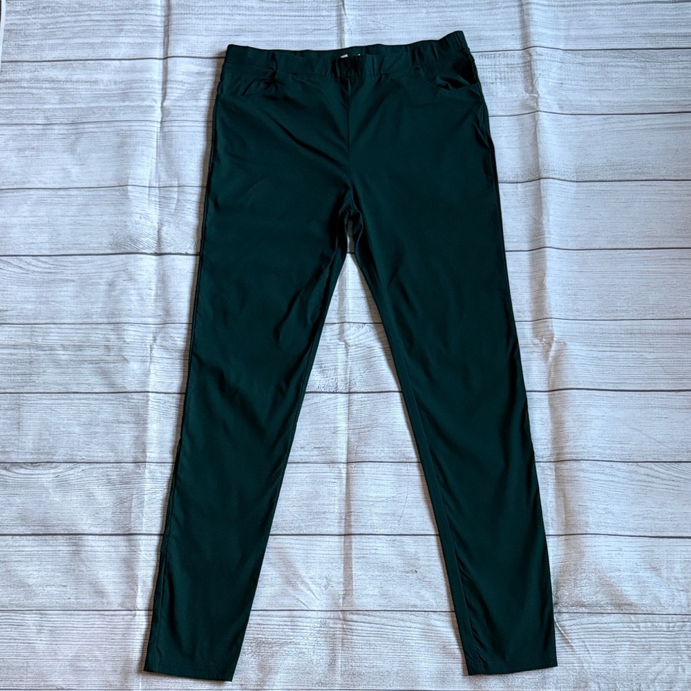 Dark Green Pull-On Jegging Pants